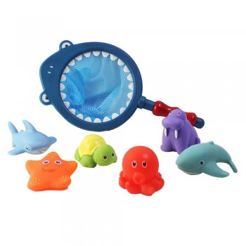 Bērnu Vannas Rotaļlieta Siets Ķērājs ar Dzīvniekiem ( Maina Krāsas ), Tumši Zils | Children's Bath Toy Sieve...