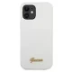 Guess iPhone 12 mini vāciņš Silicone Vintage Gold Logo, balts