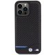 BMW iPhone 15 Pro Max Case Leather Carbon, Black