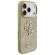 Guess Fixed Glitter Big 4G Metal Frame Case for iPhone 17 Pro, Gold