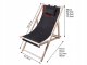 Folding Wooden Beach Lounger with Pillow, Black