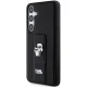 Samsung Galaxy S24 (SM-S921) Karl Lagerfeld Gripstand Saffiano Karl & Choupette Pins Cover Case, Black | Telefona...