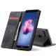 Huawei P Smart 2017 (FIG-LX1, LA1, LX2, LX3) CASEME Wallet Magnetic Leather Case Cover, Black