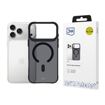 3Mk Protection iPhone 17 Pro Case Smoke MagCase, Black Semi-Transparent
