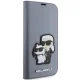 Чехол-книжка Karl Lagerfeld для iPhone 14 Pro Saffiano Karl & Choupette, серебристый