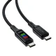Acefast C7-03 USB-C uz USB-C kabelis ar displeju 100W 1.2m melns
