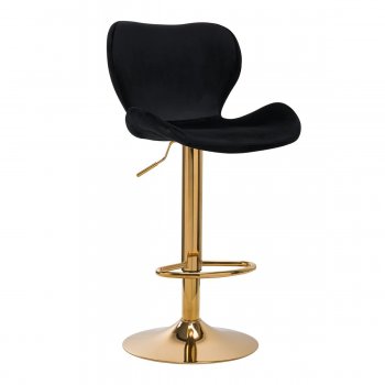Grozāms bāra krēsls ar regulējamu augstumu QS-B15, Melns | Swivel Adjustable Height Bar Counter Stool Chair