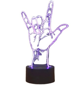 3D LED Night Light V-Sign Hand, RGB