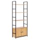 Industrial Bookshelf with Cabinet 4-Tier Loft Style Shelving Unit ModernHome