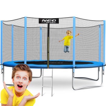 Dārza batuts 14ft/435cm ar āra tīklu un kāpnēm Neo-Sport