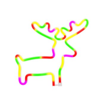 LED Neon Moose Sign Forever Light FLNE12 USB and Battery Powered Wall Decor, Multicolor