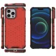 Vāciņš iPhone 13 Pro Max Honeycomb Case ar TPU apmali, sarkans