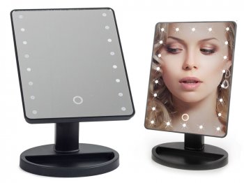Makeup Kosmētisks Spogulis ar LED Apgaismojumu, Melns | Makeup Cosmetic Mirror with LED Lightning
