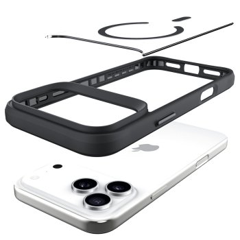 3Mk Protection iPhone 17 Pro Max vāciņš Satin Armor MagCase, caurspīdīgs melns