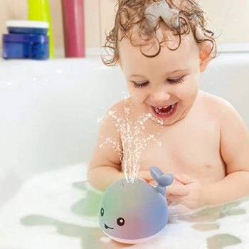 Vannas Bērnu Rotaļlieta Valis Mirdz Ūdenī ar Strūklaku, pelēka | Bath Toy Whale Glow in the Water with Fountain
