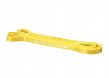 4Fizjo Fitnesa vingrošanas gumija pretestības slodzes lente espanders 8mm, dzeltena | Resistance Loop Power Band