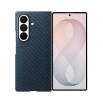 Чехол Samsung Carbon Magnet Case для Galaxy Z Fold 8 Ultra с 2 пленками, синий