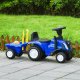 New Holland Ride-on Tractor with Trailer for Kids, Interactive Steering Wheel, Blue