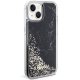 Guess iPhone 14 vāciņš Liquid Glitter Marble, melns