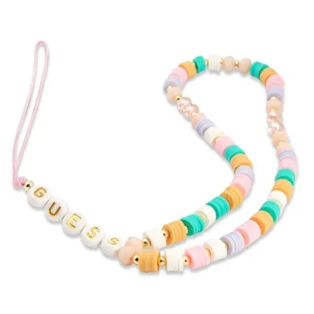Подвеска для телефона Guess GUSTFLWP Heishi Beads, розовая