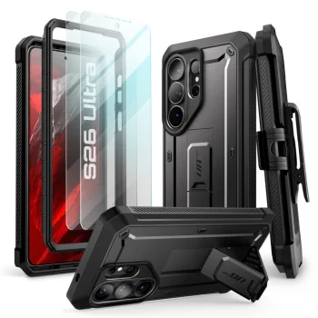 Supcase Unicorn Beetle Pro vāciņš Samsung Galaxy S26 Ultra ar 2 aizsargstikliem, melns