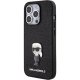 Чехол Karl Lagerfeld для iPhone 15 Pro Glitter Ikonik Logo Metal Logo, черный