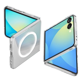 Чехол Spigen AirSkin Mag MagSafe для Samsung Galaxy Z Flip 7, прозрачный/белый