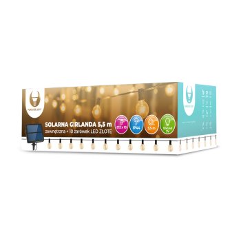 Солнечная светодиодная гирлянда Forever Light SUNARI FLS-125, 5.5м, золотая