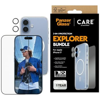 CARE by PanzerGlass 3-in-1 Case, Glass & Lens Kit for iPhone 17