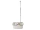 Rotating floor mop with 360° telescopic handle, spin bucket, microfiber pad, ecru