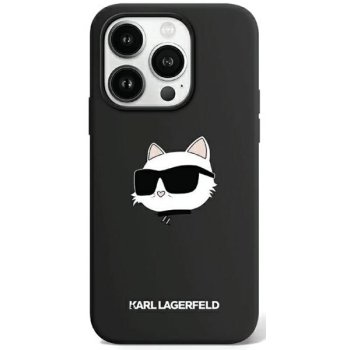 Karl Lagerfeld iPhone 15 Pro vāciņš Silicone Choupette Head MagSafe, melns
