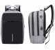 Waterproof anti-theft laptop backpack with USB A, grey-black