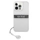 Guess GUHCP13LKB4GGR iPhone 13 Pro / 6,1\\\" Caurspīdīgs cietais futrālis 4G Grey Strap Charm | Transparent hardcase