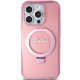 Guess Ring Stand Script Glitter MagSafe Case for iPhone 15 Pro Max - Pink