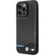 BMW iPhone 13 Pro Max Case Leather Carbon, Black