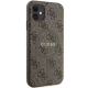 Guess iPhone 11 / XR vāciņš 4G Collection Leather Metal Logo MagSafe, brūns