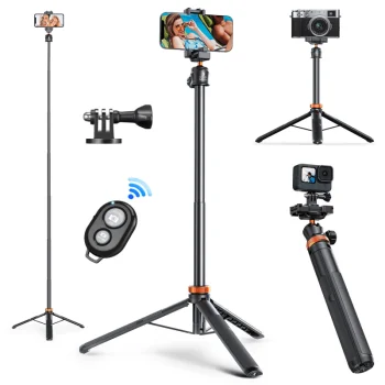 K&F Concept 2-in-1 Selfie Tripod with Phone Holder and Bluetooth Remote