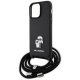 Karl Lagerfeld iPhone 14 Pro Max vāciņš Crossbody Saffiano Metal Pin, melns