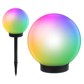 GreenBlue GB122 RGB LED Solar Garden Lamp Globe (15x15x48 cm)
