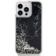 Guess iPhone 14 Pro Max Case Liquid Glitter Marble, Black