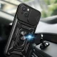Vāciņš iPhone 15 Plus ar kameras aizsegu un statīvu Hybrid Armor Camshield, rozā