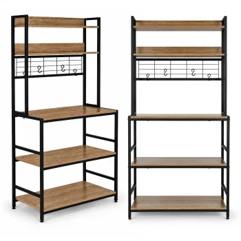 Virtuves plaukts ModernHome 84 cm, 6 līmeņi, ar āķiem