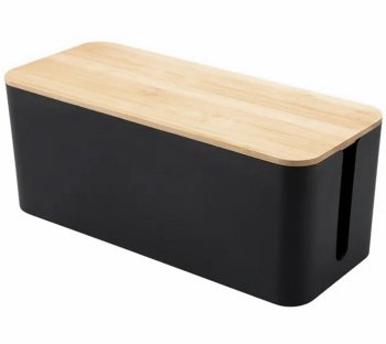 Kabeļu kaste vadiem un pagarinātājam, melna