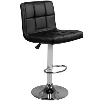 Grozāms eko ādas bāra krēsls ar regulējamo augstumu M06, Melns | Swivel Adjustable Height Bar Counter Stool Chair