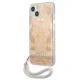Guess vāciņš Flower Strap Collection priekš iPhone 13 mini - Zeltains