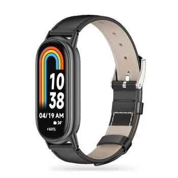 Tech-Protect Xiaomi Smart Band 8 / 8 NFC siksniņa Leatherfit, melna