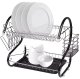 2-Tier Dish Drying Rack, Black
