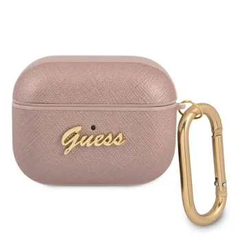 Guess AirPods Pro чехол Saffiano Script Metal Collection, розовый