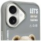 Nimmy Cool&Cute 2.0 Bear vāciņš Apple iPhone 16 - Pelēks