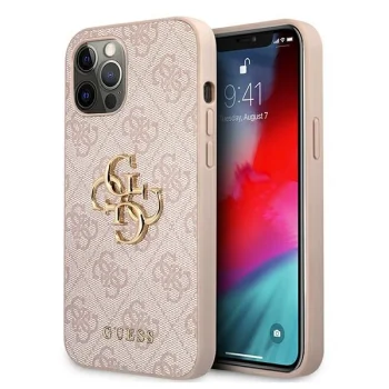 Guess GUHCP12M4GMGPI iPhone 12/12 Pro 6,1\" rozā cietais futrālis 4G Big Metal Logo | pink hardcase